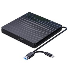 Lecteur CD/DVD Externe pour Ordinateur Portable, USB 3.0 et Type-C Graveur 8244