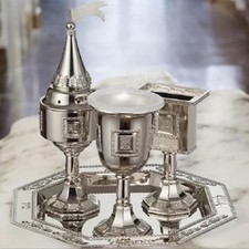 JERUSALEM Shabbat Havdala Set boîte à épices tasse à vin plateau bougeoir...