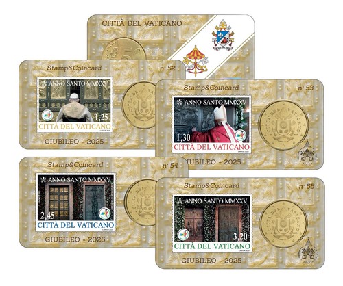 Stamp and coin - coin, vatican