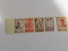 1943 France Série Travail-Famille-Patrie N°576**à 580** Neufs** Luxe