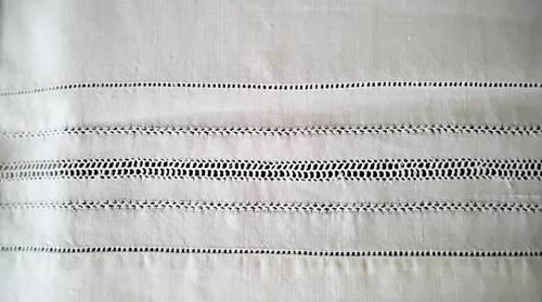 Drap ancien lin avec jours - ancien, en