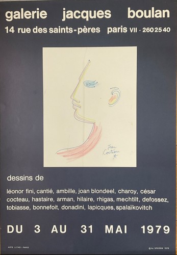 Jean cocteau affiche litho - jean,