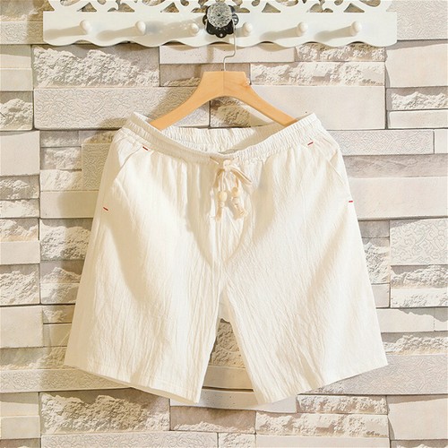 Hommes souple coton lin short - lin,