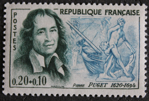 Timbre france pierre puget - timbre,