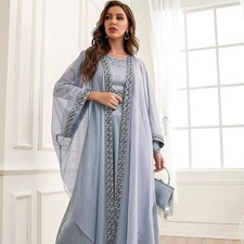 Abaya élégante gris - abaya, en
