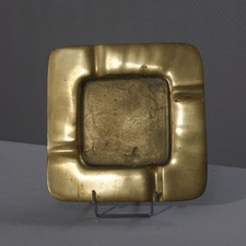 Cendrier vintage en laiton design brutaliste moderniste XXème