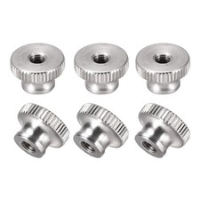 Moleté" écrous - M5 Rond Boutons avec Collier 304 Inox Acier - 6 Pcs