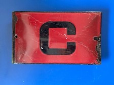 Lettre C rouge PANNEAU D'USINE décoration émaillée industrielle européenne vi...