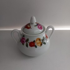 Beau sucrier en Porcelaine de Paris "Les quatre saisons" 12 cm X 13 cm