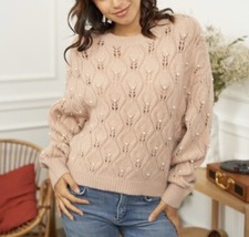 Pull Ajouré Camel Perles