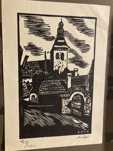 Estampe originale bois grave - originale,