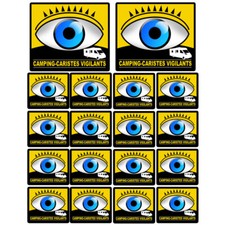 camping-caristes vigilants - 2 sticker 10cm / 16 stickers 5cm - Sticker/autocoll