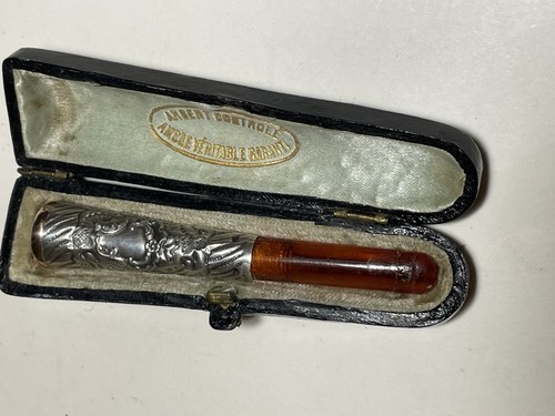 Ancien fume cigarette ambre - ancien, or