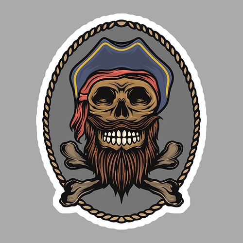 Tete mort capitaine pirate - tete,