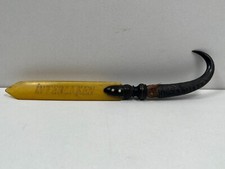Ancien Coupe-Papier XIXe en Corne Souvenir d'Interlaken Suisse