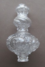 Balustre en verre pour axe de lustre d'église , décor croix , XIXème siècle .