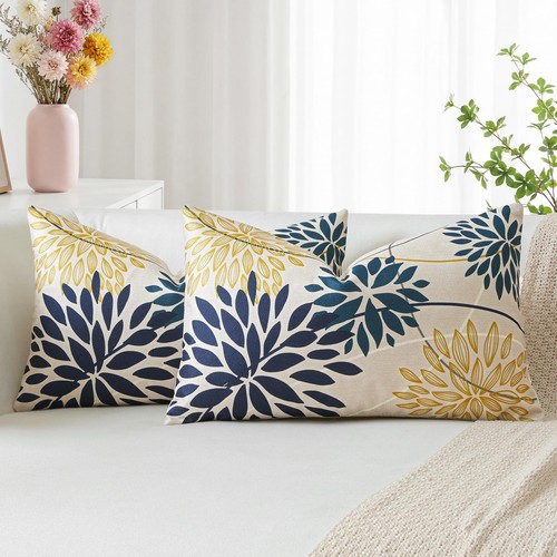 Abstraites fleurs bleu jaune - abstraites,