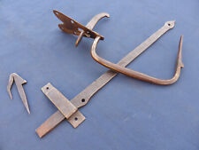 Ancienne Clenche poignée poucier ouvragée Barre 33,5 cm fer forgé mentonnet fer