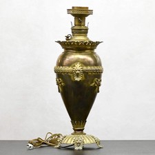 Bronze Lion Lamp with Ribbon