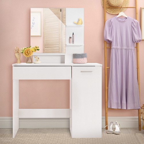 Coiffeuse blanc avec miroir - , et