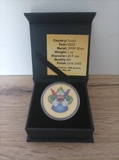 RARE Krusty Le Clown Bleu 2020 – 1 oz Argent Dorée – Tuvalu – Tirage 100 ex