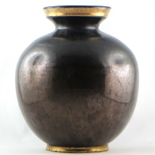 Vase boule noir or - vase, "noir