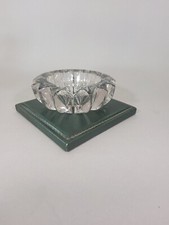 Cendrier cristal support gainé cuir couture sellier Dlg ADNET HERMES DUPRE LAFON