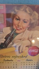 1 CALENDRIER PUBLICITAIRE COCA COLA ORIGINAL 1950 MADE IN USA