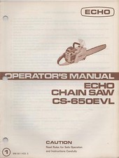 ECHO CHAIN SAW OPERATOR"S