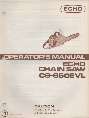 Echo chain saw - chain, operator"s