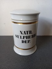 Rare Ancien Pot Pharmacie Apothicaire NATR. SULPHURIC. DEP. Ceramique 
