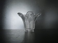 1 tulipe cornet fleur abat jour lustre cristal dépolie Baccarat lustre lampe 02