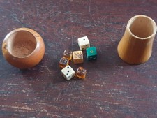 JEU DE DES ANCIEN CAFE PUBLICITAIRE DES EN OS ET VERRE DEBUT XXe 421 MINIATURE 