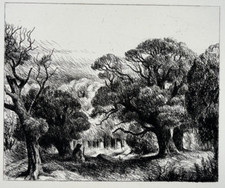 Le Braconnier au Bois ADOLPHE BEAUFRERE Gravure EAU FORTE XX°