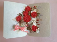 CARTE POSTALE À SYSTÈME ~ FLEURS ~ ROSES ~ ANNÉES 70 ~ 11,5cmx17cm ~