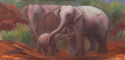Framed painting animal art - framed,
