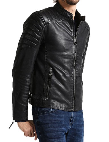 Blouson noir bomber - , en