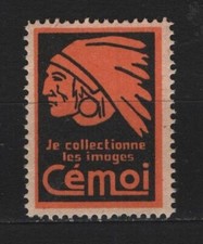 * / VIGNETTE ERINNOPHILIE Cémoi Chocolat Le dernier des Mohicans neuf sans gomme