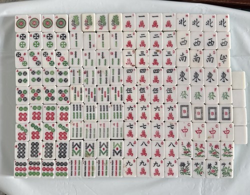 Vintage mini mah jong set - jong, set.
