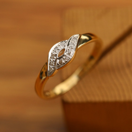 Bague jaune 9ct bypass - bague,