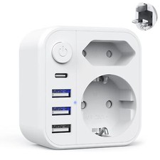 Adaptateur Prise Anglaise vers France Type G Multiprise avec Interrupteur3 US...