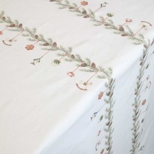 Chic Antique Nappe Aix Blanc Avec Guirlande de Noël 140x360 CM Coton