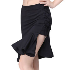 Femme Latin Salsa Samba Danse Jupe Lacet Côté Ouverture Salle de Bal Ourlet Hem