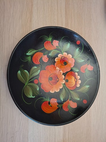Assiette bois laque russe - assiette,