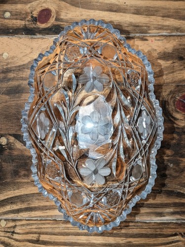 Vintage cut glass - cut, bowl