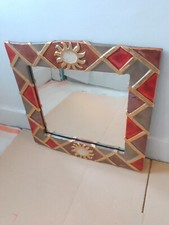 Grand et beau miroir céramique Signé Marion De Crecy fille de Mithé Espelt 