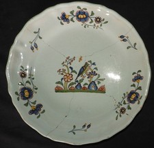 Assiette ancienne XIXème - Rouen? La Rochelle? - 25 cm