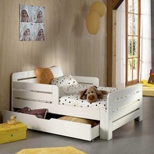 Pack - Lit Évolutif Enfant, Tiroir & Matelas "Jumper" 90x140cm Blanc