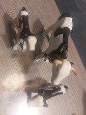 Playmobil  Lots 2 Vache Avec 4 Veaux Noir Et Marron Cowboy Western Ferme 