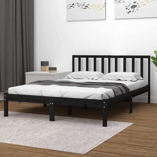 Cadre lit gris bois pin - de,